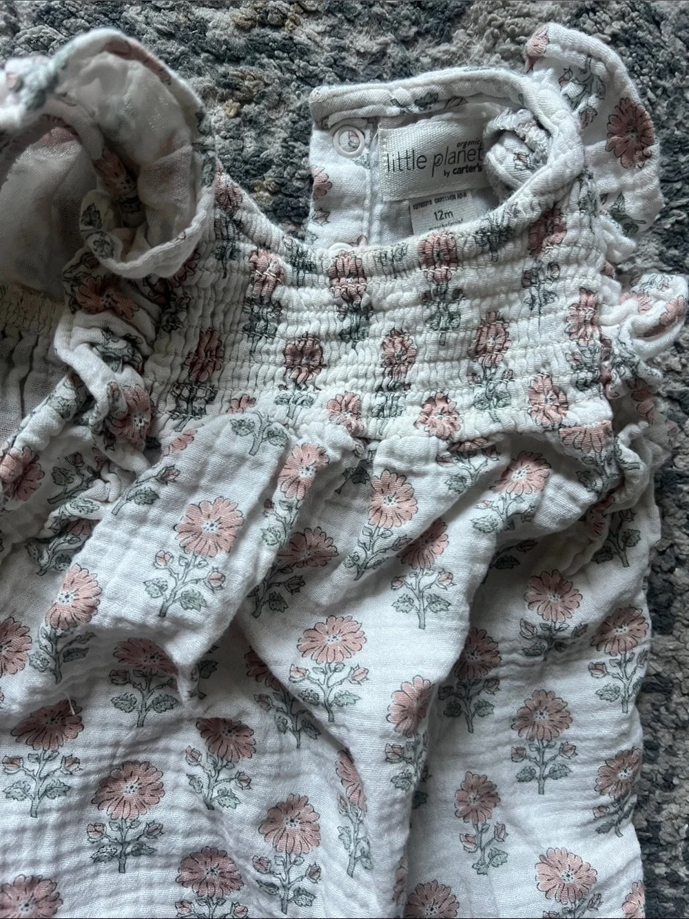 Carter's & little planet sleeveless Floral Print Rompers -Yellow, Pink, Cream